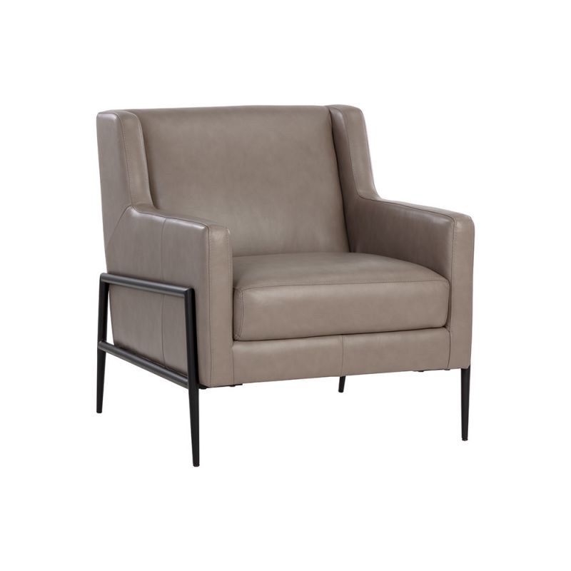 Sunpan - Talula Lounge Chair - Alpine Grey Leather - 107697