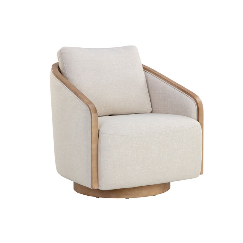 Sunpan - 5West Tasia Swivel Lounge Chair - Effie Linen - 111544