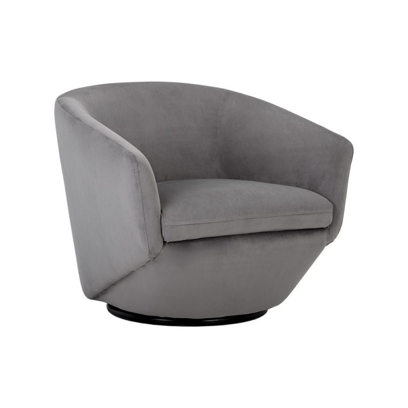 Sunpan - 5West Treviso Swivel Lounge Chair - Antonio Charcoal - 105299