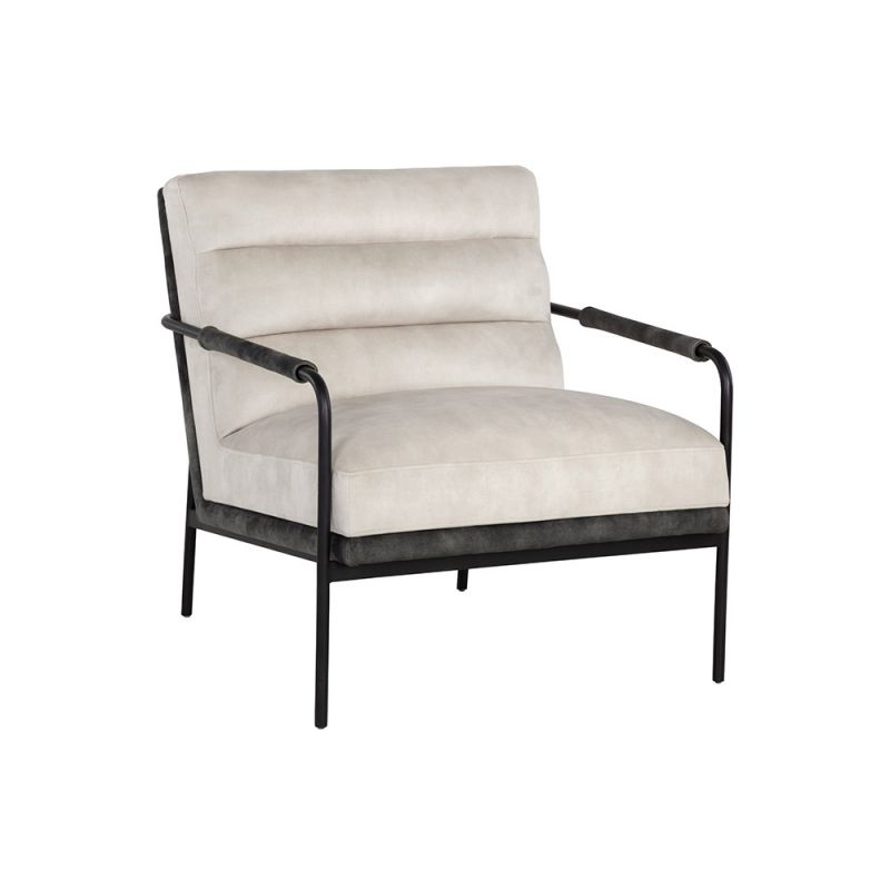 Sunpan - Tristen Lounge Chair - Nono Cream / Nono Dark Green - 107777