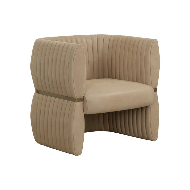 Sunpan - Tryor Lounge Chair - Sahara Sand Leather - 111009
