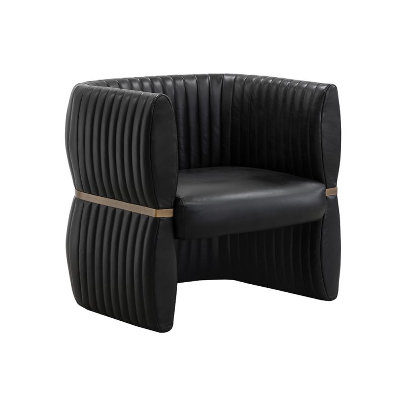 Sunpan - Tryor Lounge Chair - Vintage Black Night Leather - 111261