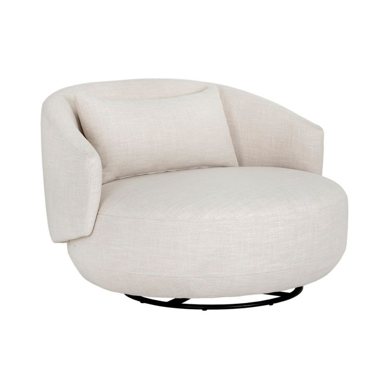 Sunpan - 5West Walsh Swivel Lounge Chair - Effie Linen - 107527