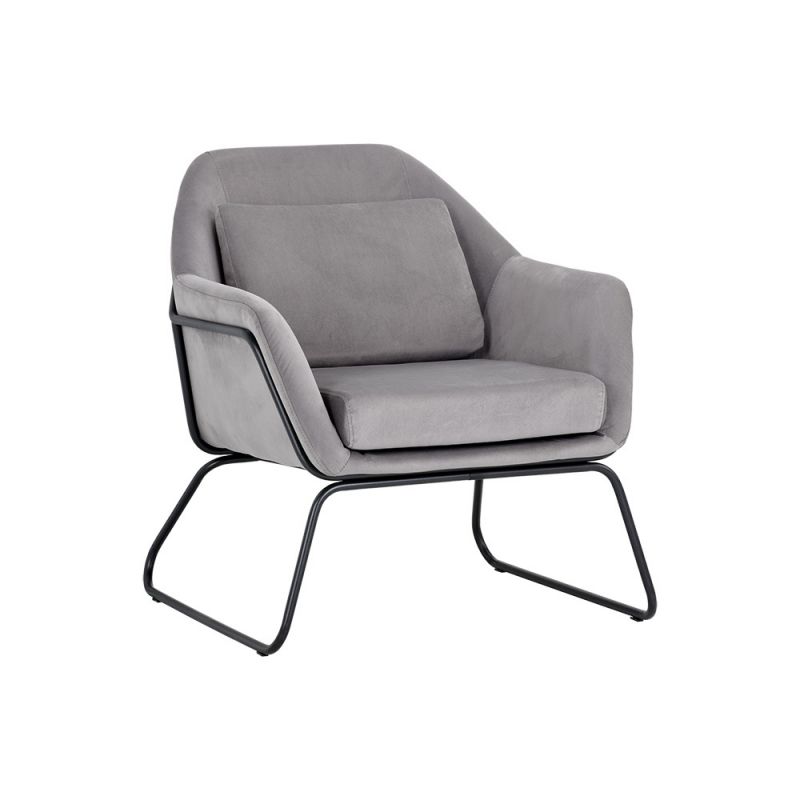 Sunpan - Urban Unity Watts Lounge Chair - Black - Antonio Charcoal - 104728