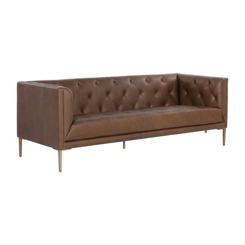 Sunpan - MIXT Westin Sofa - Vintage Caramel Leather - 106287