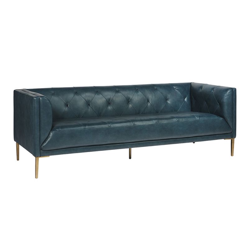 Sunpan - MIXT Westin Sofa - Vintage Peacock Leather - 104113