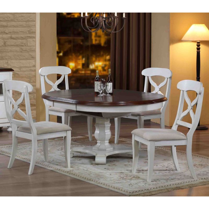 Sunset Trading - 5 Piece Andrews Butterfly Leaf Dining Set in Antique White - DLU-ADW4866-C12-AW5PC