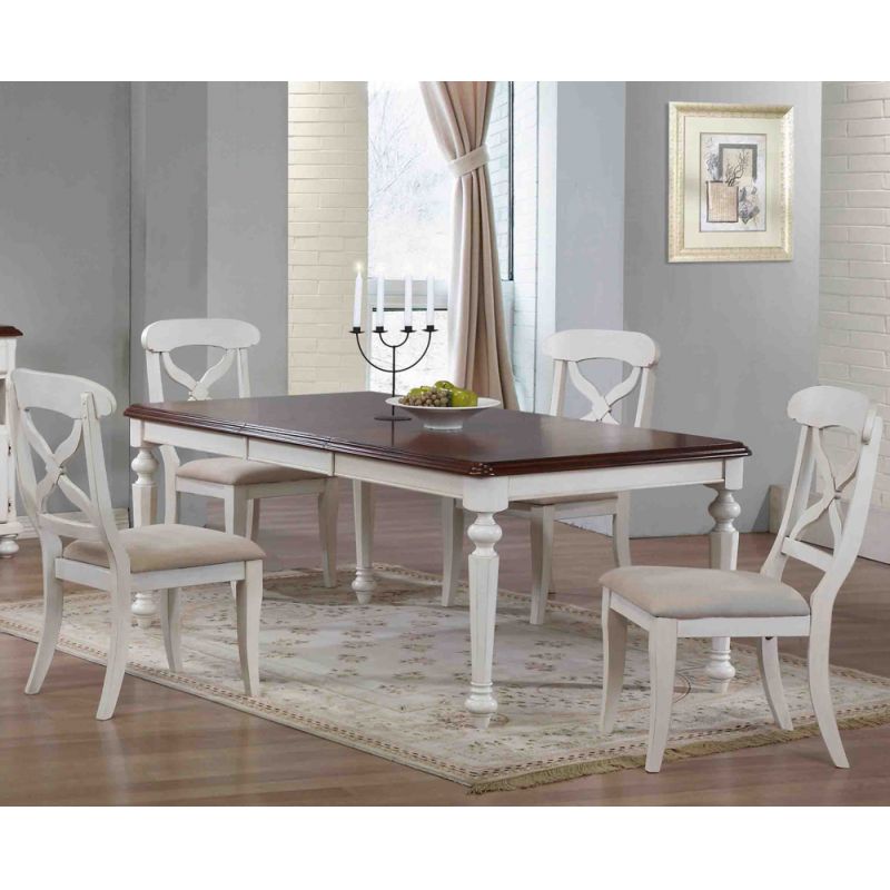 Sunset Trading - 5 Piece Andrews Butterfly Leaf Dining Table Set in Antique White - DLU-ADW4276-C12-AW5PC