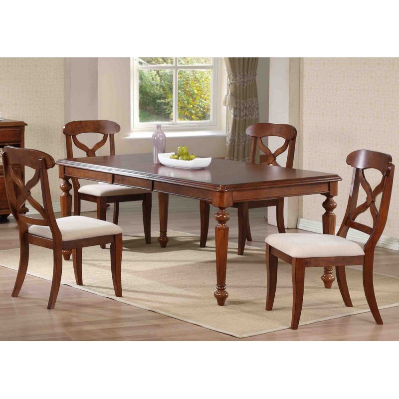 Sunset Trading - 5 Piece Andrews Butterfly Leaf Dining Table Set in Chestnut - DLU-ADW4276-C12-CT5PC