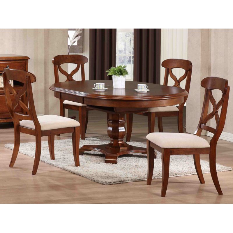 Sunset Trading - 5 Piece Andrews Butterfly Leaf Dining Table Set in Chestnut - DLU-ADW4866-C12-CT5PC