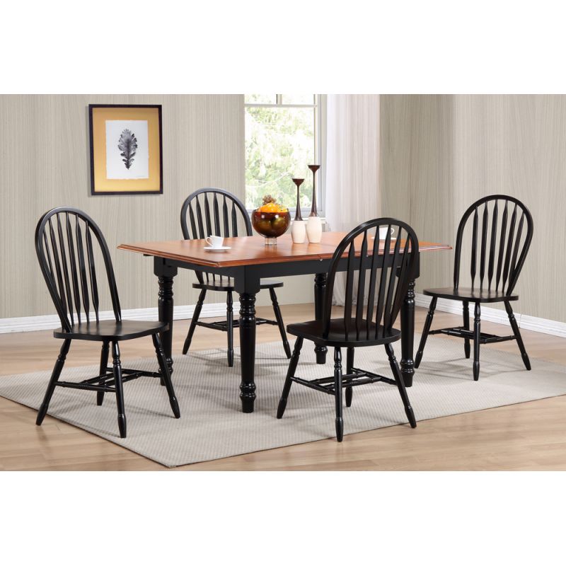 Sunset Trading - 5 Piece Butterfly Leaf Dining Table Set with Arrowback Chairs - DLU-TLB3660-820-AB5PC