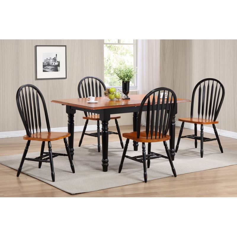 Sunset Trading - 5 Piece Butterfly Leaf Dining Table Set with Arrowback Chairs - DLU-TLB3660-820-BCH5PC