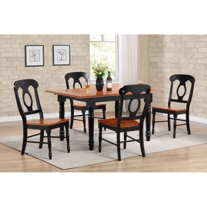Sunset Trading - 5 Piece Butterfly Leaf Dining Table Set with Napoleon Chairs - DLU-TLB3660-C50-BCH5PC