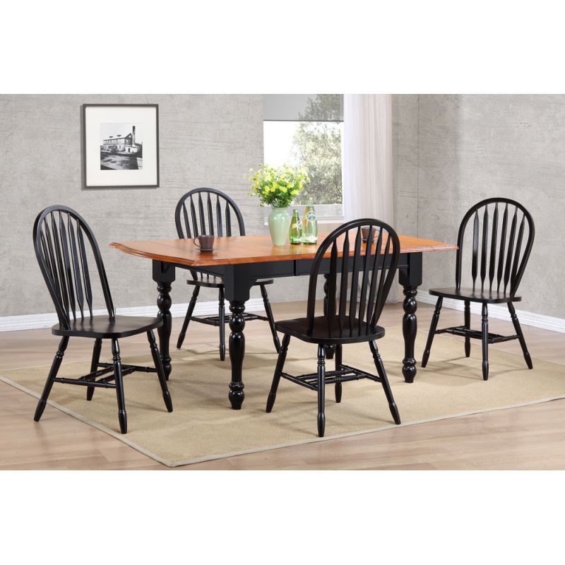 Sunset Trading - 5 Piece Drop Leaf Extension Dining Table Set with Arrowback Chairs - DLU-TDX3472-820-AB5PC