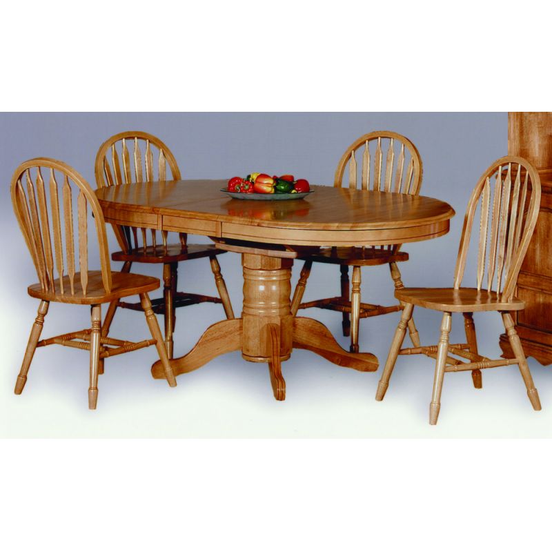 Sunset Trading - 5 Piece Pedestal Dining Set with Arrowback Chairs - DLU-TBX4266-820-LO5PC