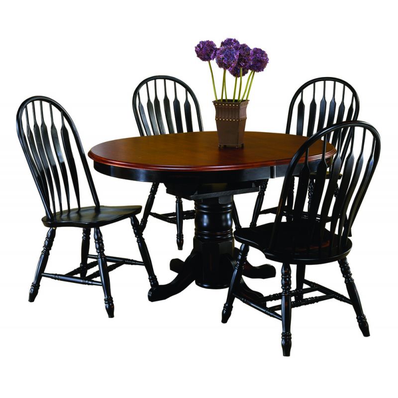 Sunset Trading - 5 Piece Pedestal Dining Set with Comfort Back Chairs - DLU-TBX4266-4130-AB5PC