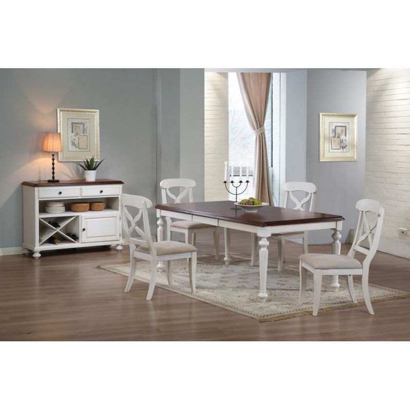 Sunset Trading - 6 Piece Andrews Butterfly Leaf Dining Table Set with Server - DLU-ADW4276-C12-SRAW6PC