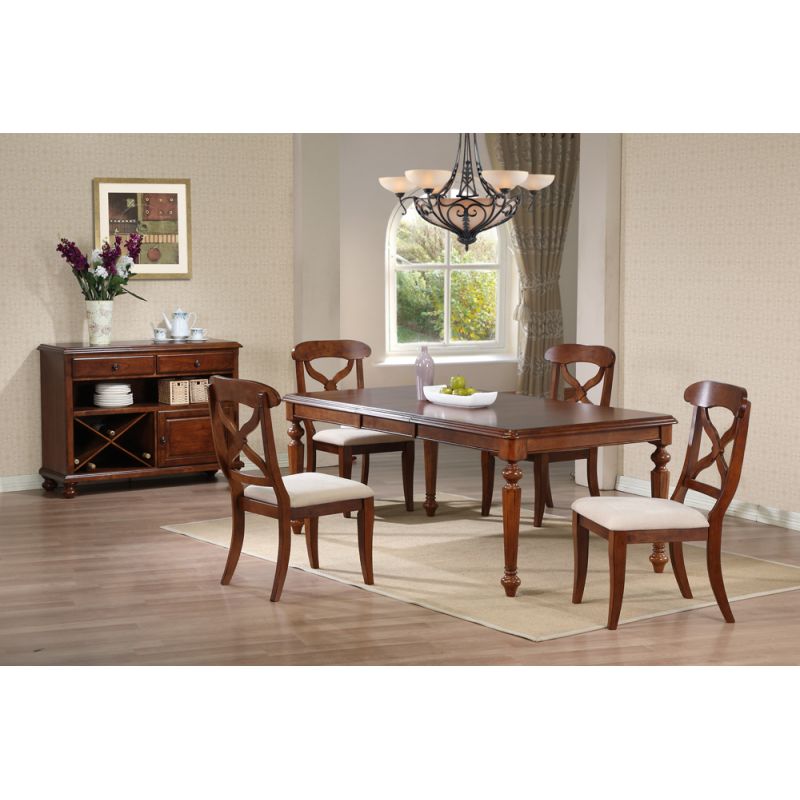 Sunset Trading - 6 Piece Andrews Butterfly Leaf Dining Table Set with Server - DLU-ADW4276-C12-SRCT6PC