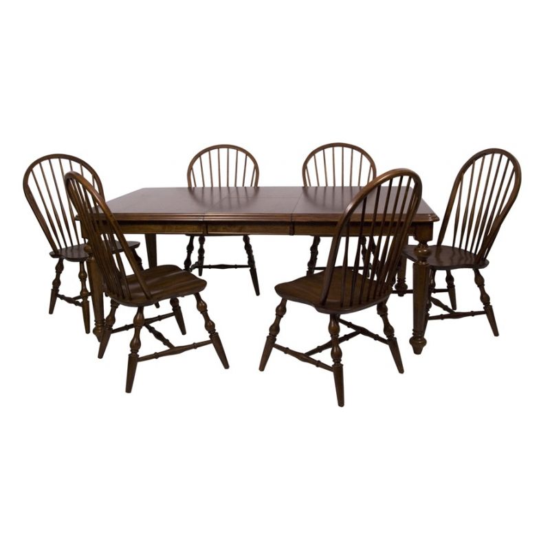 Sunset Trading - 7 Piece Andrews Butterfly Leaf Dining Table Set in Chestnut - DLU-ADW4276-C30-CT7PC