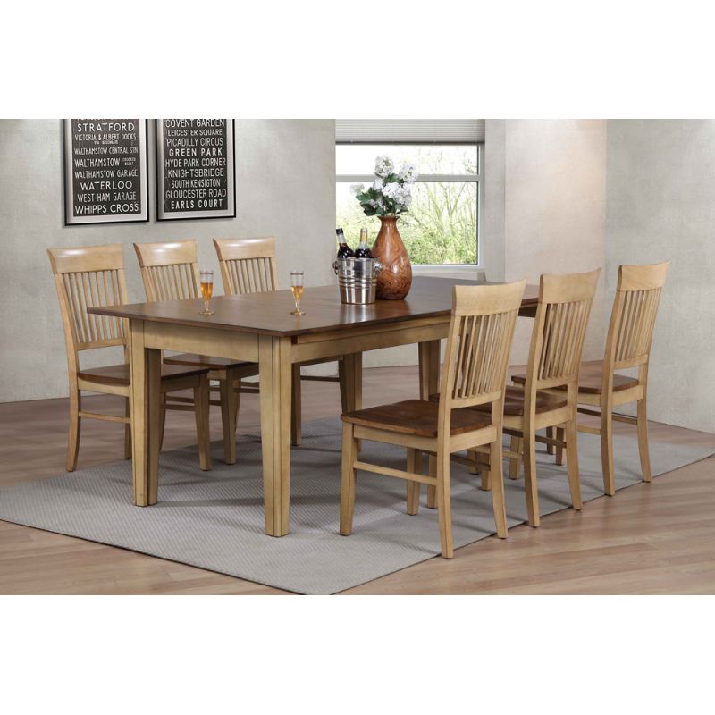 Sunset Trading - 7 Piece Brook Rectangular Extension Dining Table - DLU-BR134-C70-PW7PC