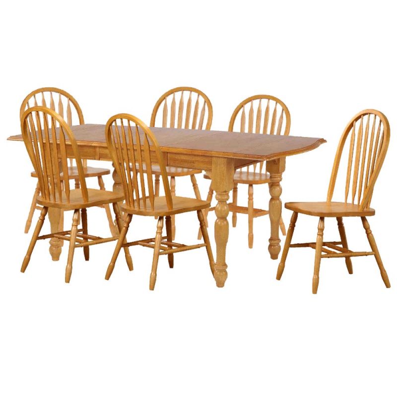 Sunset Trading - 7 Piece Drop Leaf Extension Dining Set with Arrowback Chairs - DLU-TDX3472-820-LO7PC