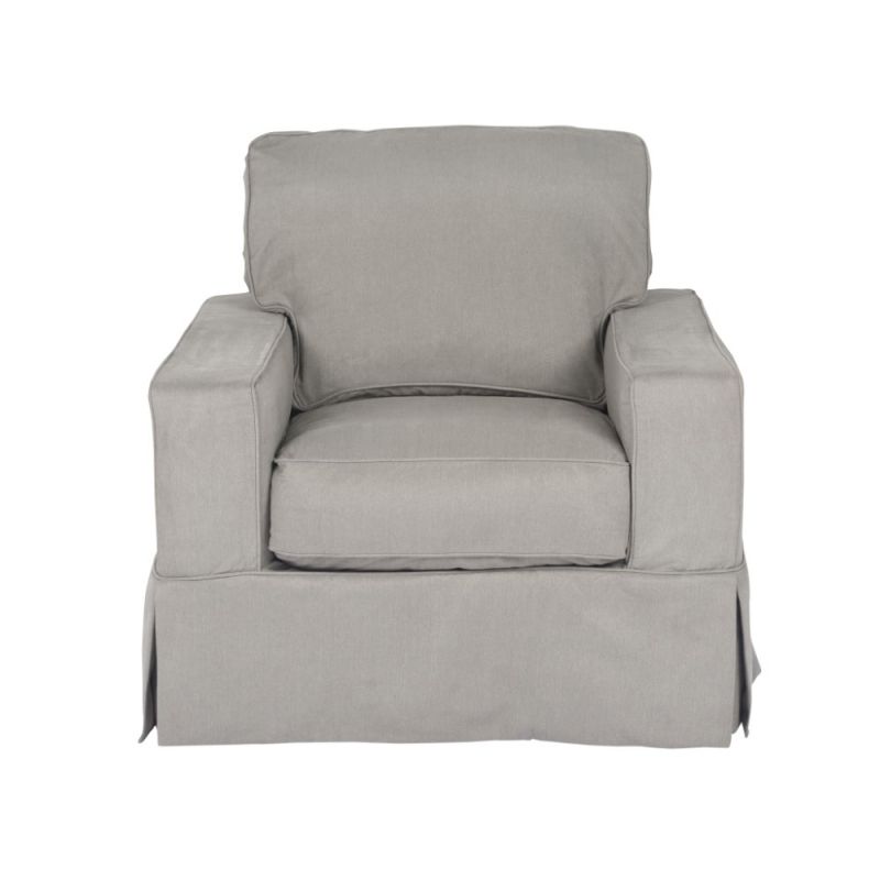 Sunset Trading - Americana Slipcovered Chair Performance Gray - SU-108520-391094