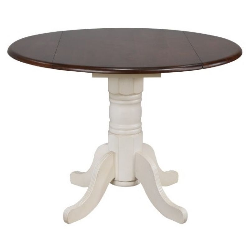 Sunset Trading Andrews 42 Round Drop, 42 Round Pedestal Table With Leaf