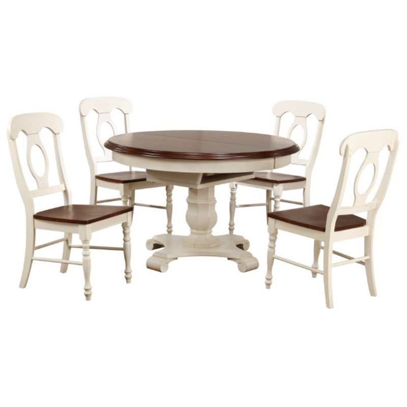 Sunset Trading - Andrews 5 Piece Butterfly Leaf Dining Set With Napoleon Chairs - DLU-ADW4866-C50-AW5PC
