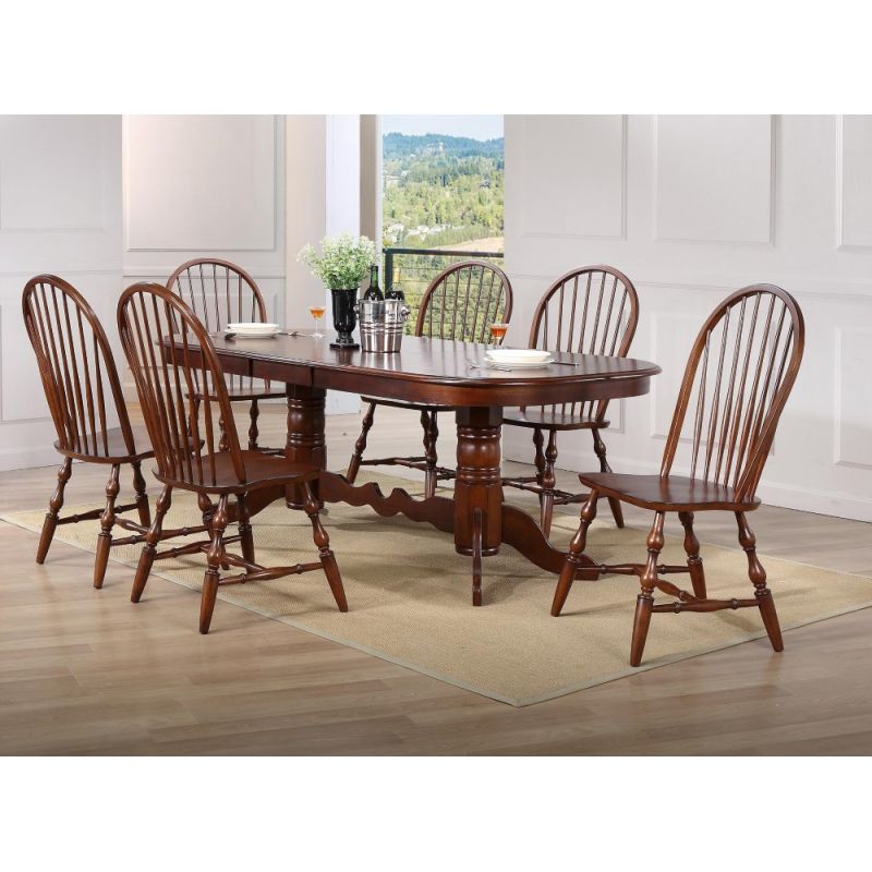 Sunset Trading - Andrews 7 Piece Double Pedestal Extendable Dining Set - DLU-ADW4296-C30-CT7PC