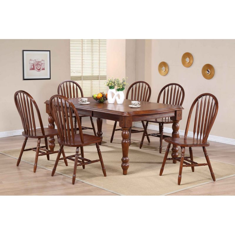 Sunset Trading - Andrews 7 Piece Extension Dining Set with Arrowback Chairs - DLU-SLT4272-820-CT7PC