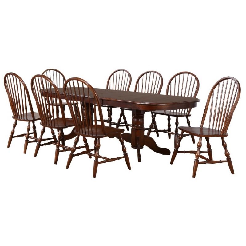 Sunset Trading - Andrews 9 Piece Double Pedestal Extendable Dining Set - DLU-ADW4296-C30-CT9PC