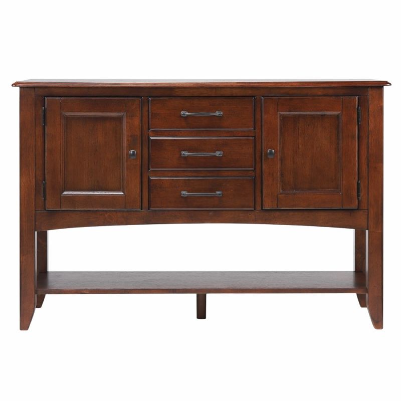 Sunset Trading - Andrews Sideboard with Large Display Shelf in Chestnut Brown - DLU-ADW1122-SB-CT