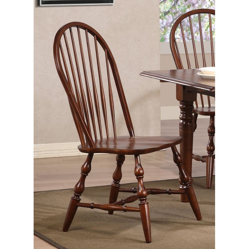 Sunset Trading - Andrews Windsor Spindleback Dining Chair in Chestnut - (Set of 2) - DLU-C30-CT-2
