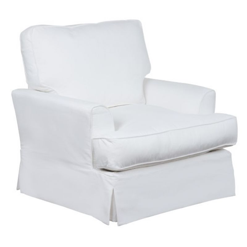 Sunset Trading - Ariana Slipcovered Chair Performance White - SU-78320-81