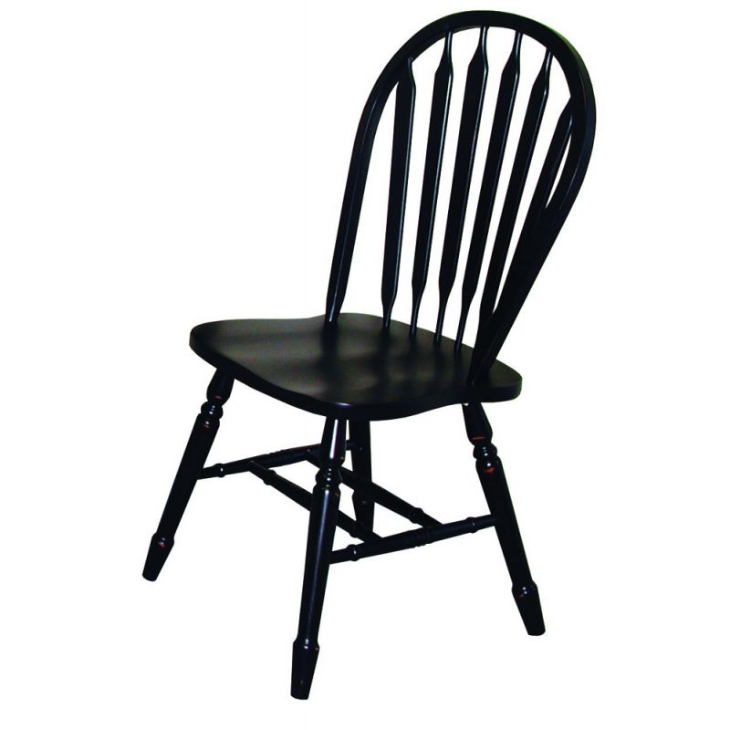 Sunset Trading - Arrowback Dining Chair in Antique Black - (Set of 2) - DLU-820-AB-2