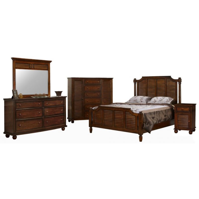 Sunset Trading - Bahama Shutter Wood 5 Piece Queen Bedroom Set - CF-1105-0158-Q-5PC