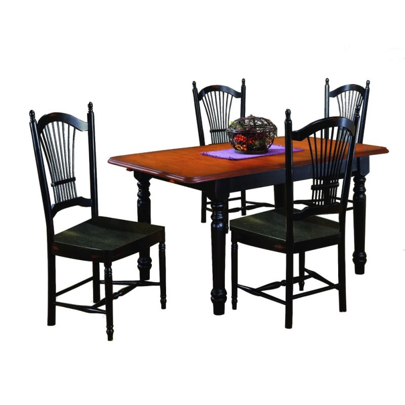 Sunset Trading - Black Cherry Selections 5 Piece Butterfly Dining Set With Allenridge Chairs - DLU-TLB3660-C07-AB5PC