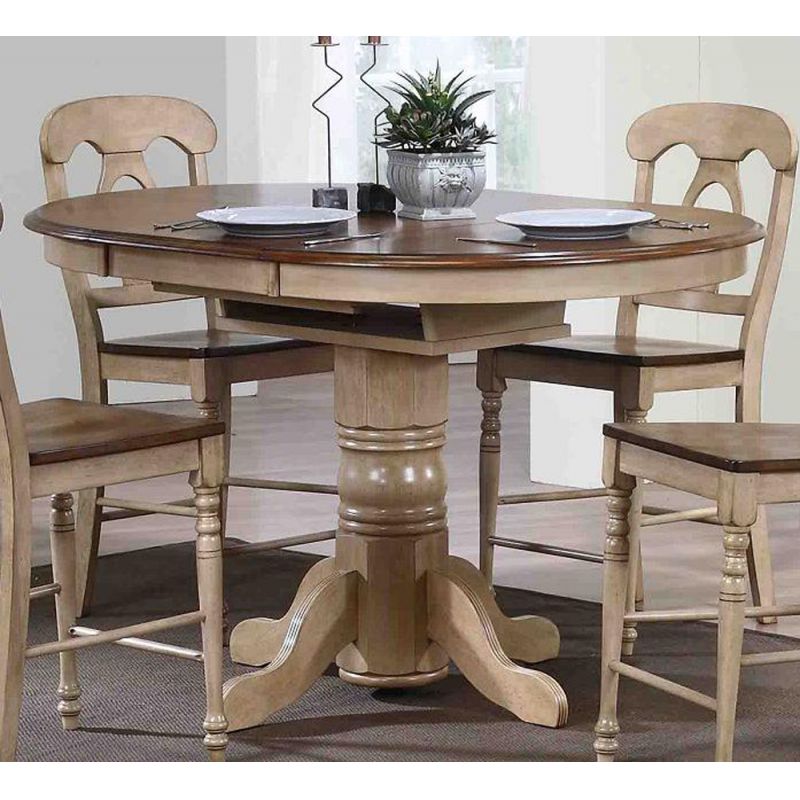 Sunset Trading - Brook Round or Oval Extension Pub Table - DLU-BR4260CB-PW