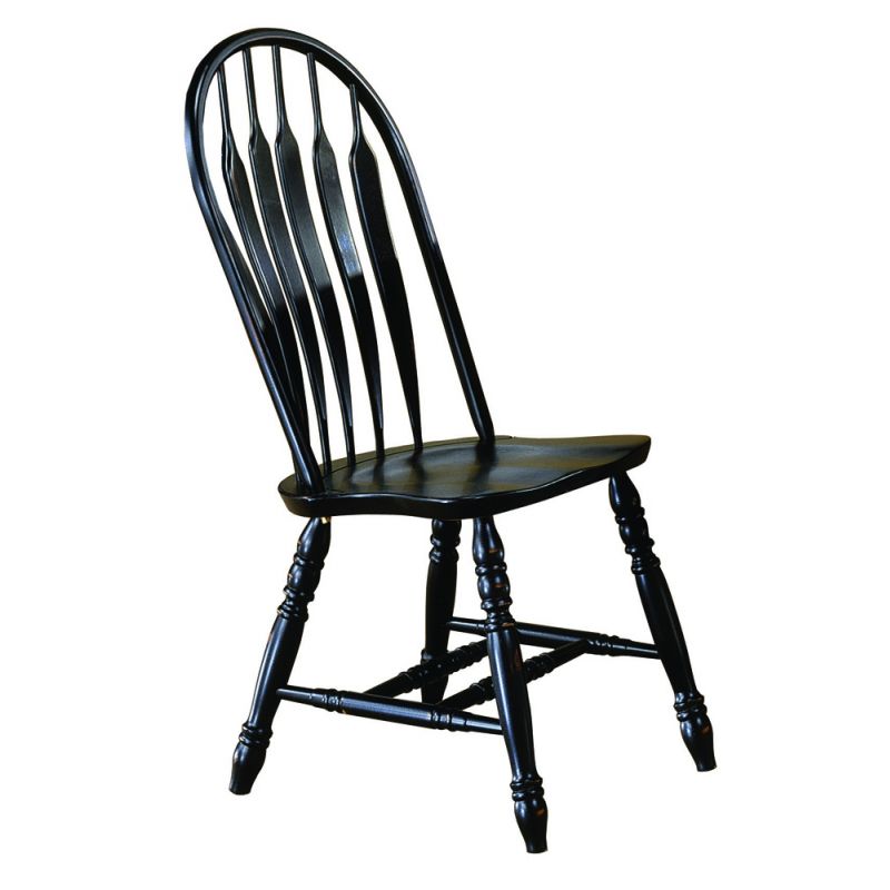 Sunset Trading - Comfort Back Dining Chair in Antique Black (Set of 2) - DLU-4130-AB-2