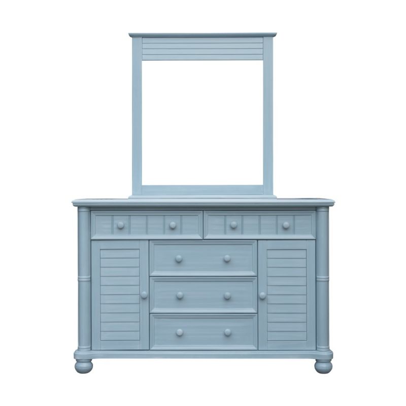 Sunset Trading - Cool Breeze Dresser and Mirror - 5 Drawer - 2 Cabinets - CF-1730_34-0156
