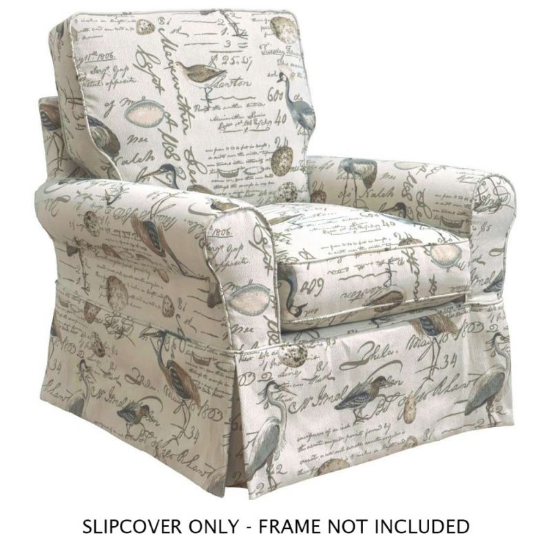 Sunset Trading - Horizon Slipcover Box Cushion Chair - Bird Script - SU-114993SC-854825
