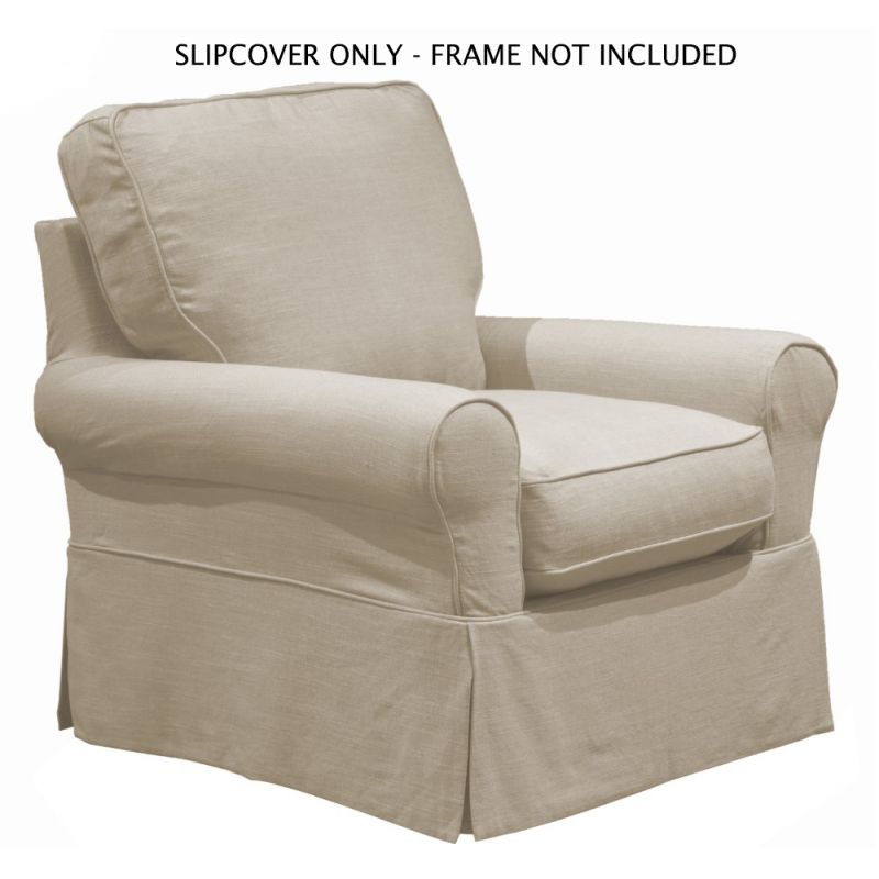 Sunset Trading - Horizon Slipcover Box Cushion Chair - Linen - SU-114993SC-466082