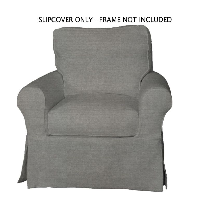 Sunset Trading - Horizon Slipcover for Box Cushion Chair - Performance Fabric - Gray - SU-114993SC-391094