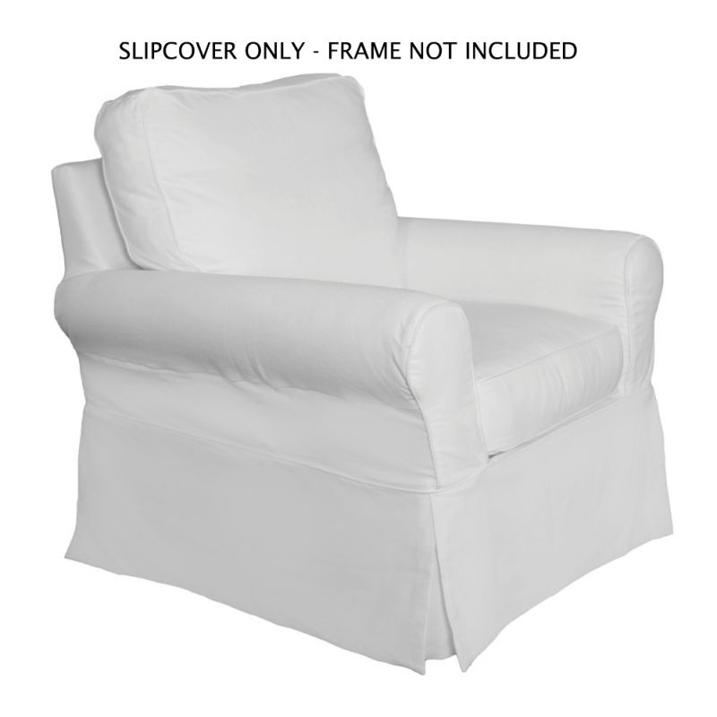 Sunset Trading - Horizon Slipcover for Box Cushion Chair - Performance Fabric - White - SU-114993SC-391081