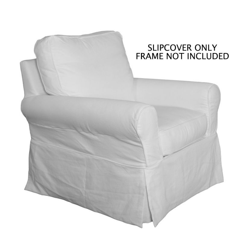 Sunset Trading - Horizon Slipcover for Box Cushion Chair - Warm White - SU-114993SC-423080