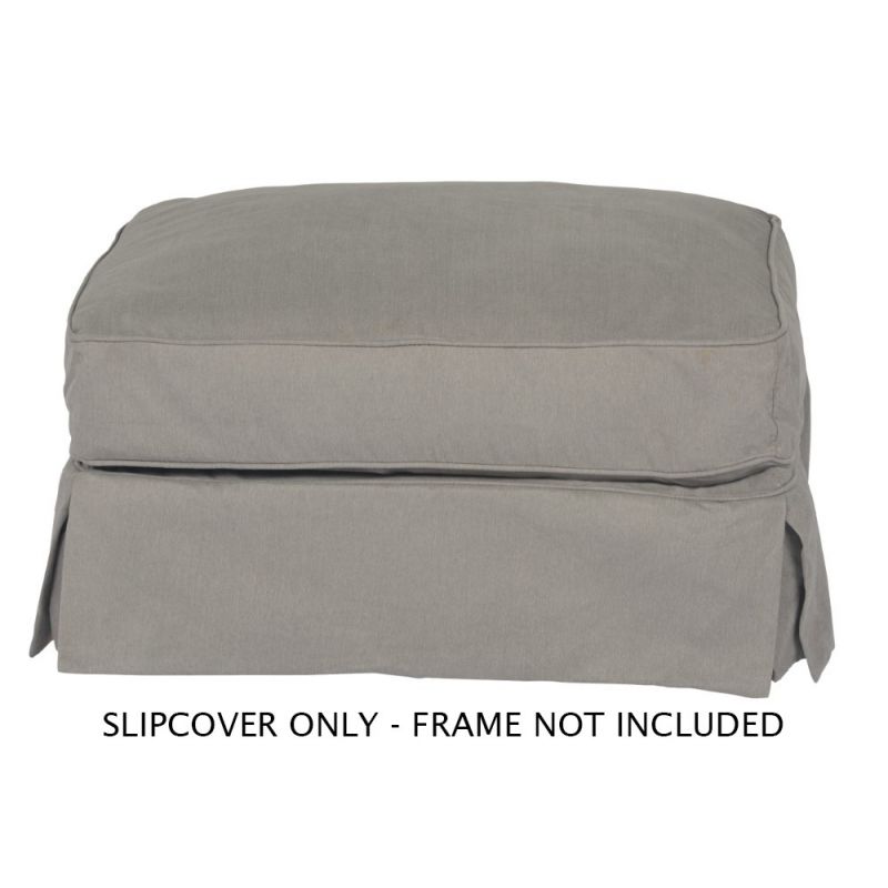 Sunset Trading - Horizon Slipcover for Rectangular Ottoman - Performance Fabric - Gray - SU-117630SC-391094