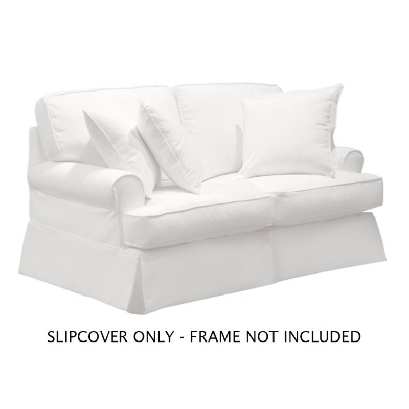 Sunset Trading - Horizon Slipcover for T-Cushion Loveseat - Performance Fabric - White - SU-117610SC-391081