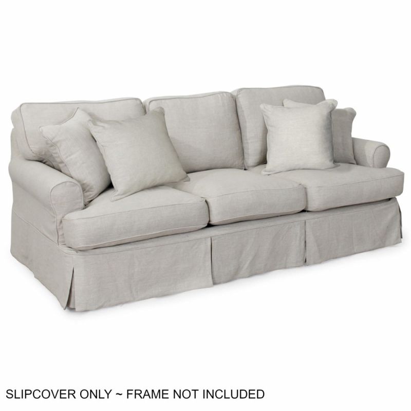 Sunset Trading - Horizon Slipcover for T-Cushion Sofa - Light Gray - SU-117600SC-220591