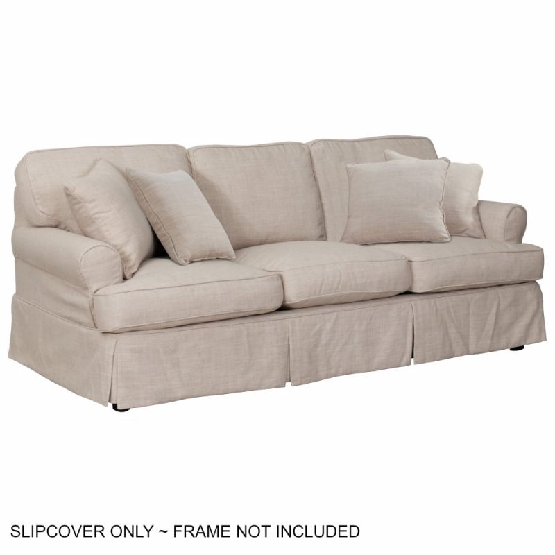 Sunset Trading - Horizon Slipcover for T-Cushion Sofa - Linen - SU-117600SC-466082