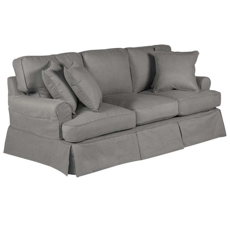 Sunset Trading - Horizon Slipcover for T-Cushion Sofa - Performance Fabric - Gray - SU-117600SC-391094